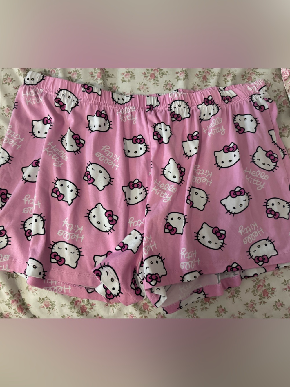 Hello Kitty Pink Repeat Print Sleep Shorts